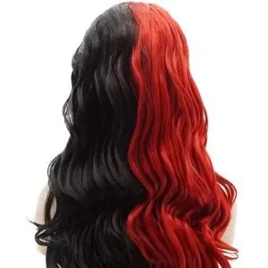 ?24” RED&BLACK SPLIT DYE BODY WAVY LACE FRONT WIG Fashiondeityshair | Hair | 24 Red Black Split Dye Body Wavy  main image 2